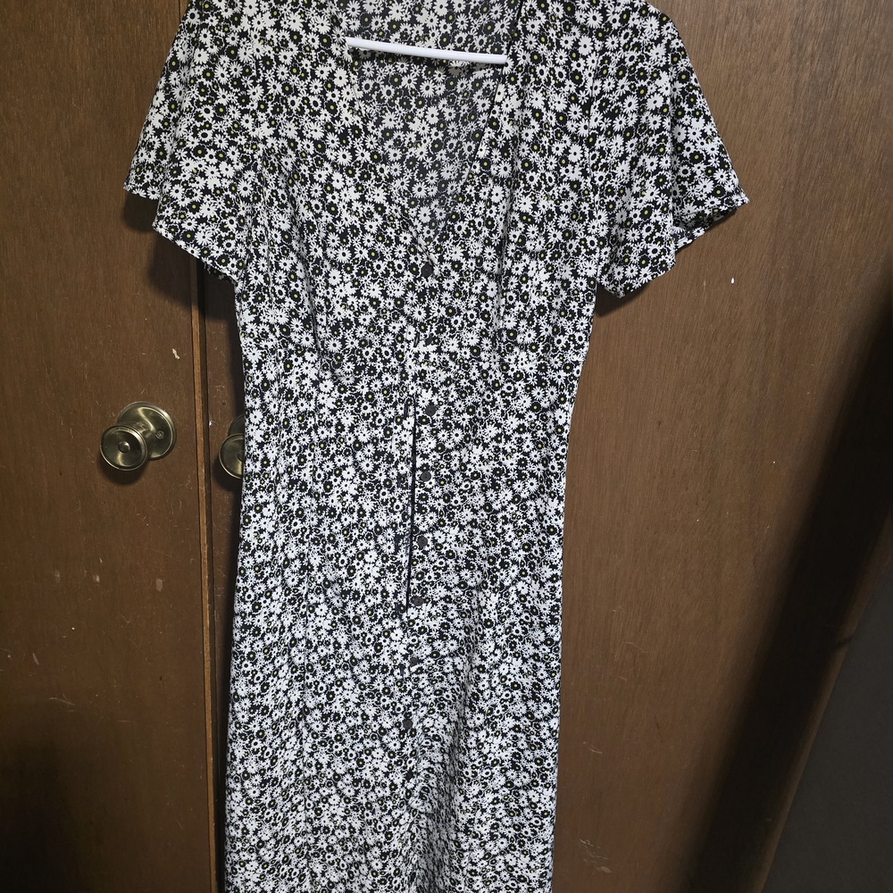 Levi's Black and White Floral Midi Dress
